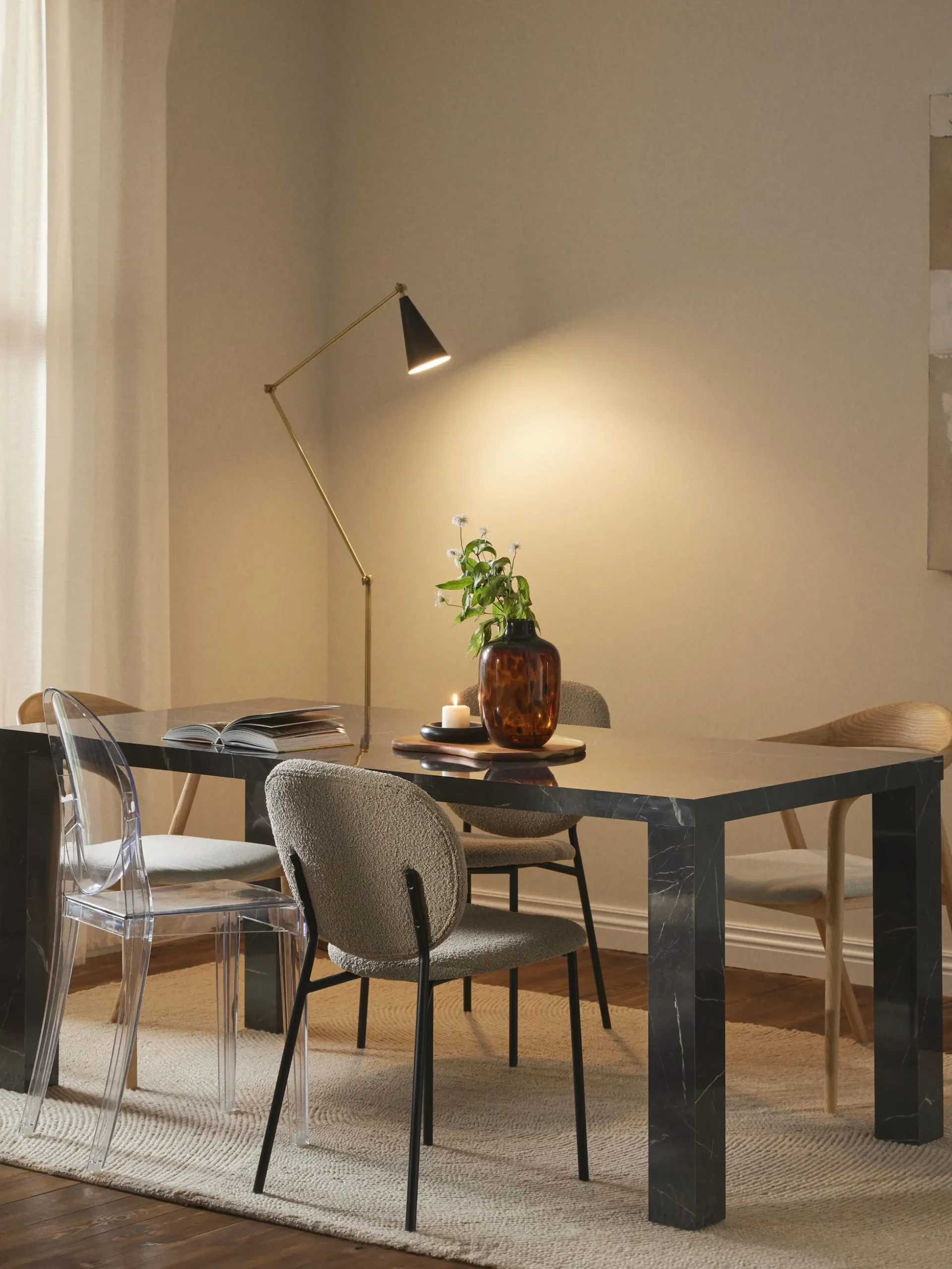 Tavolo effetto marmo Carl, 180 x 90 cm