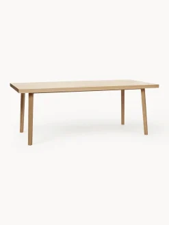 Tavolo in legno di quercia con motivo spina di pesce Herringbone, varie misure