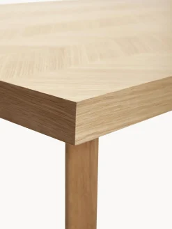Tavolo in legno di quercia con motivo spina di pesce Herringbone, varie misure
