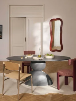 Tavolo ovale Sahra Grey, 180 x 90 cm