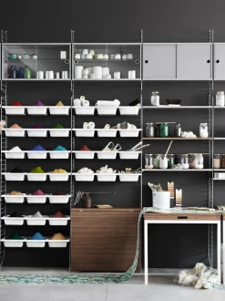 Tavolo pieghevole String System, larg. 78 x prof. 30 cm