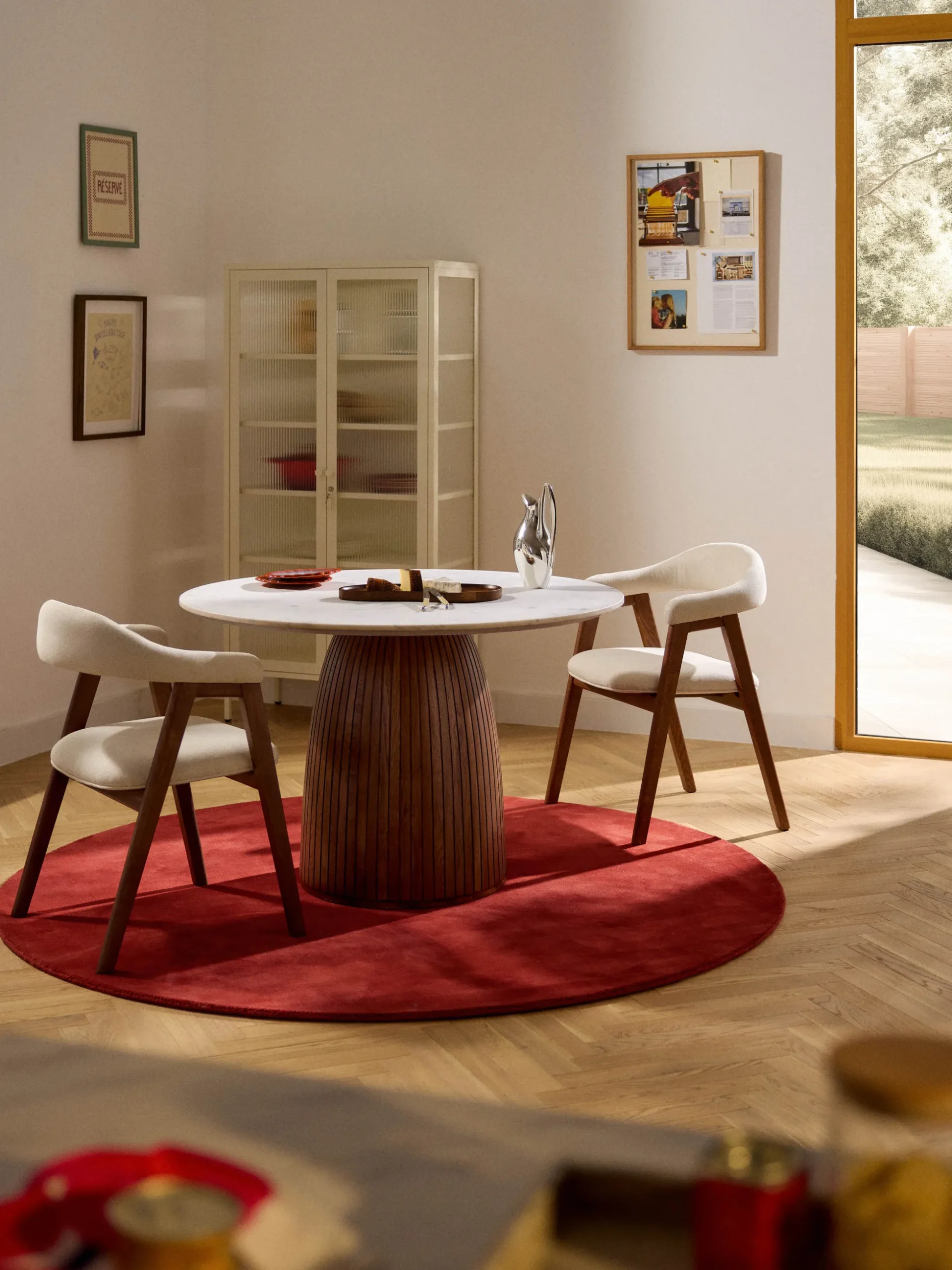 Tavolo rotondo con piano in marmo Nelly, Ø 115 cm