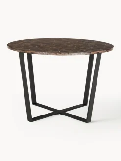 Tavolo rotondo con piano effetto marmo Amble, Ø 110 cm