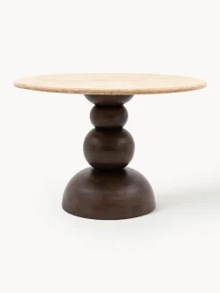 Tavolo rotondo con piano in travertino Sculpt, Ø 110 cm