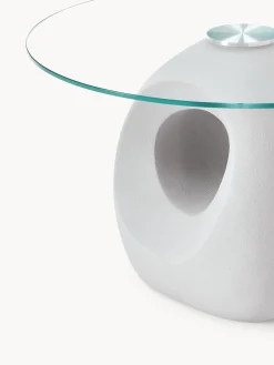Tavolo rotondo con piano in vetro Linus, varie misure