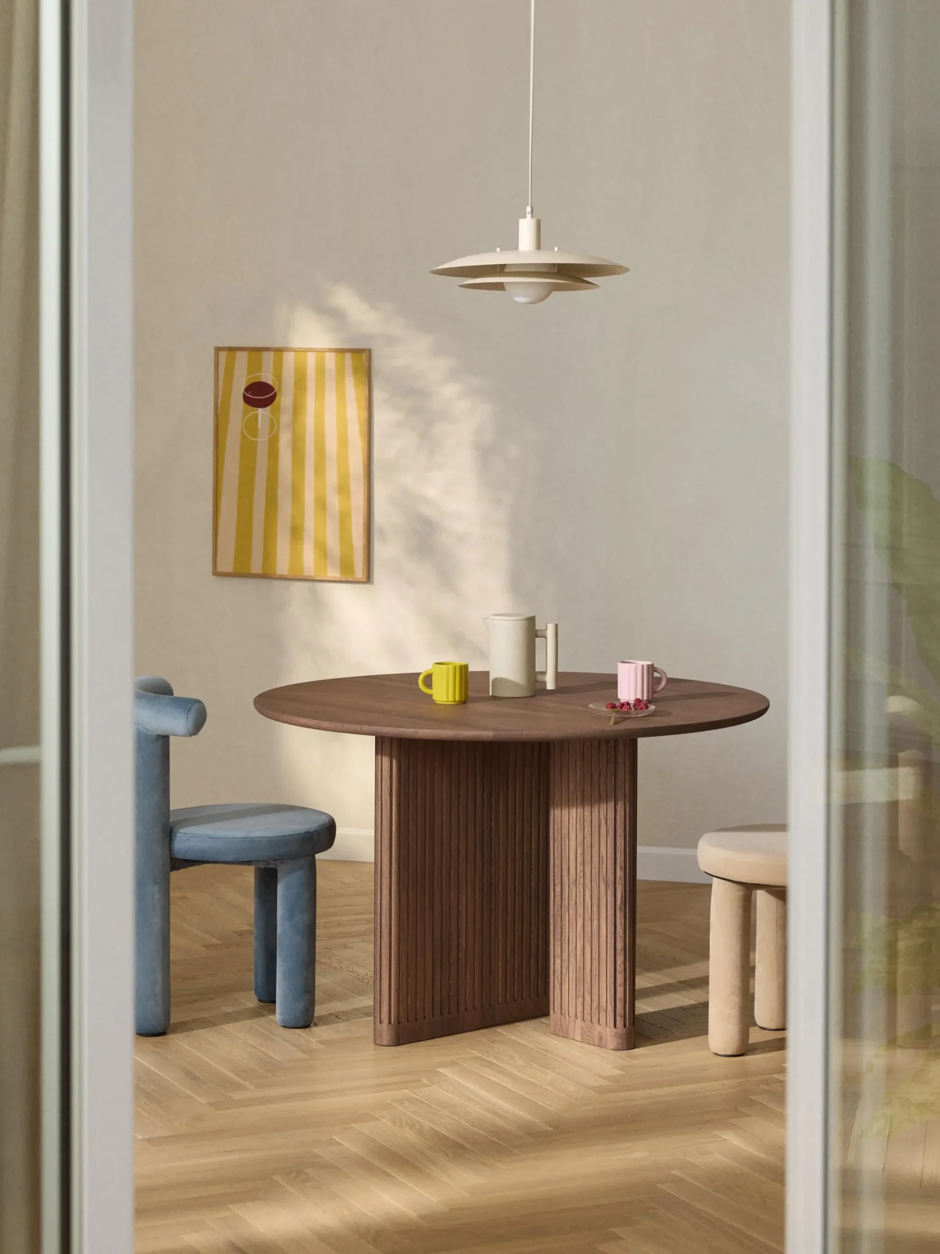 Tavolo rotondo in legno di quercia Jolka, Ø 120 cm
