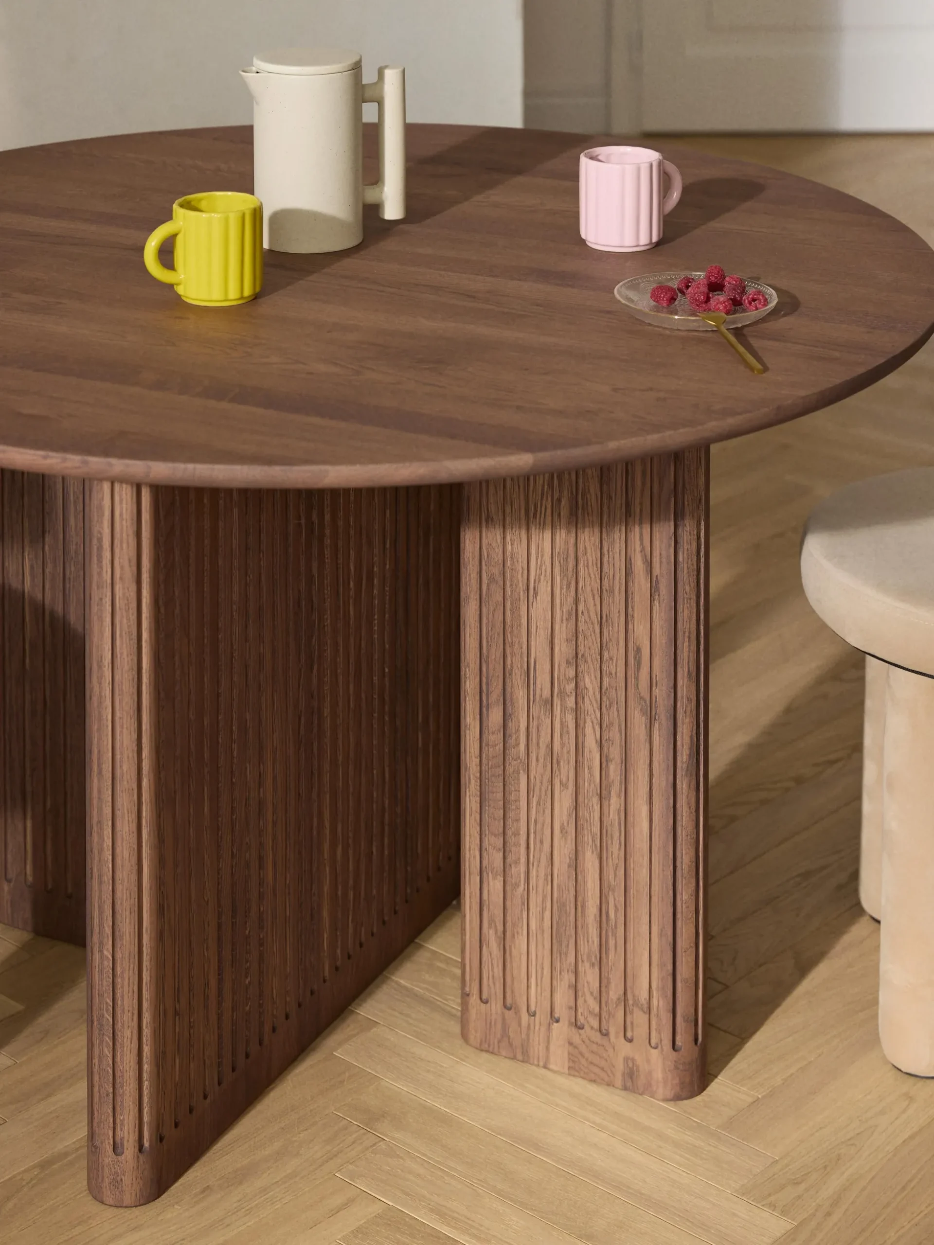 Tavolo rotondo in legno di quercia Jolka, Ø 120 cm