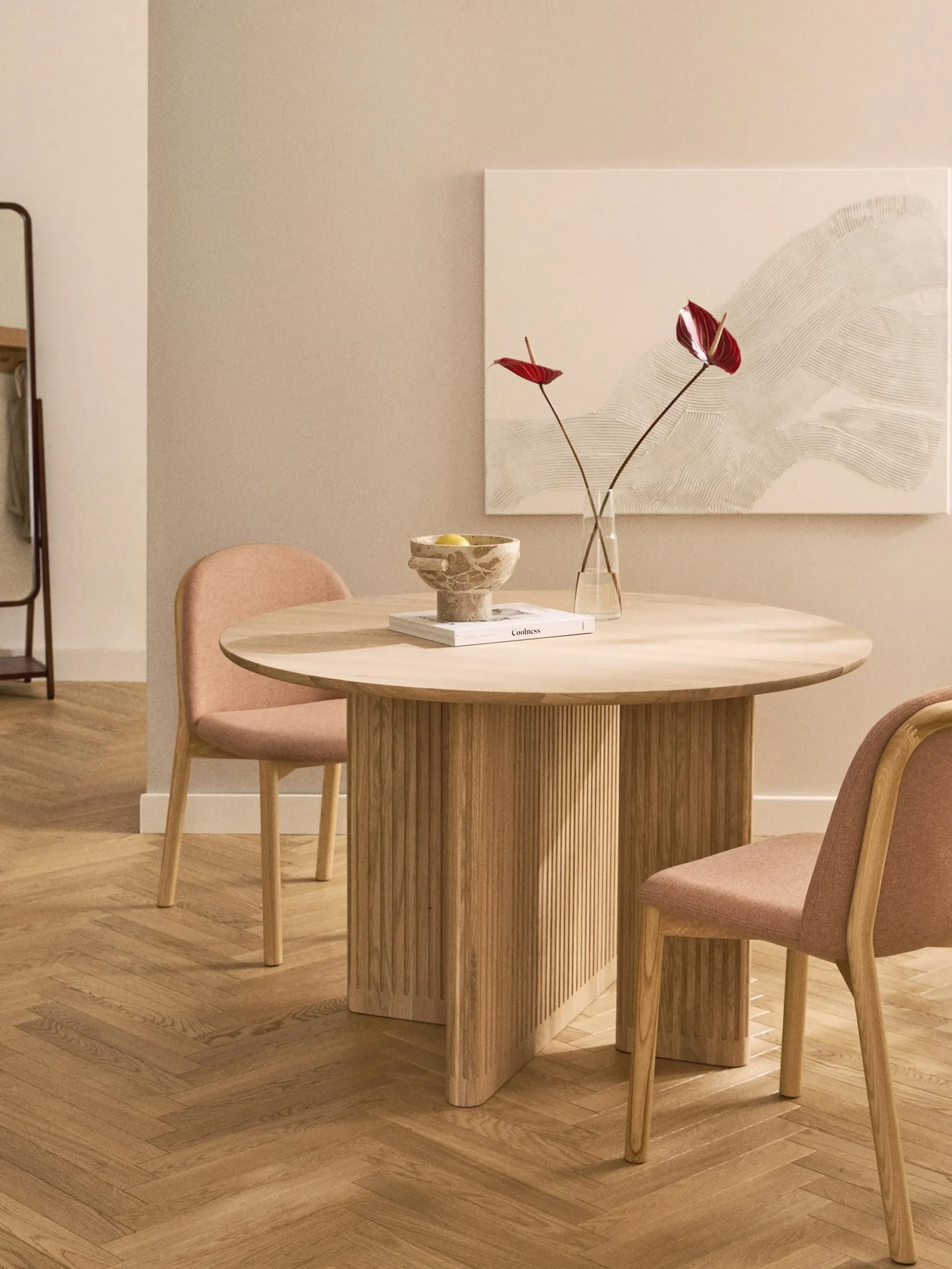 Tavolo rotondo in legno di quercia Jolka, Ø 120 cm