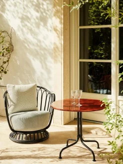 Tavolo bistrot rotondo con piano in ceramica Carmel, Ø 75 x Alt. 73 cm
