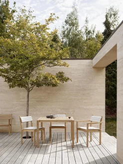 Tavolo da giardino in legno di teak AH901, 100 x 99 cm