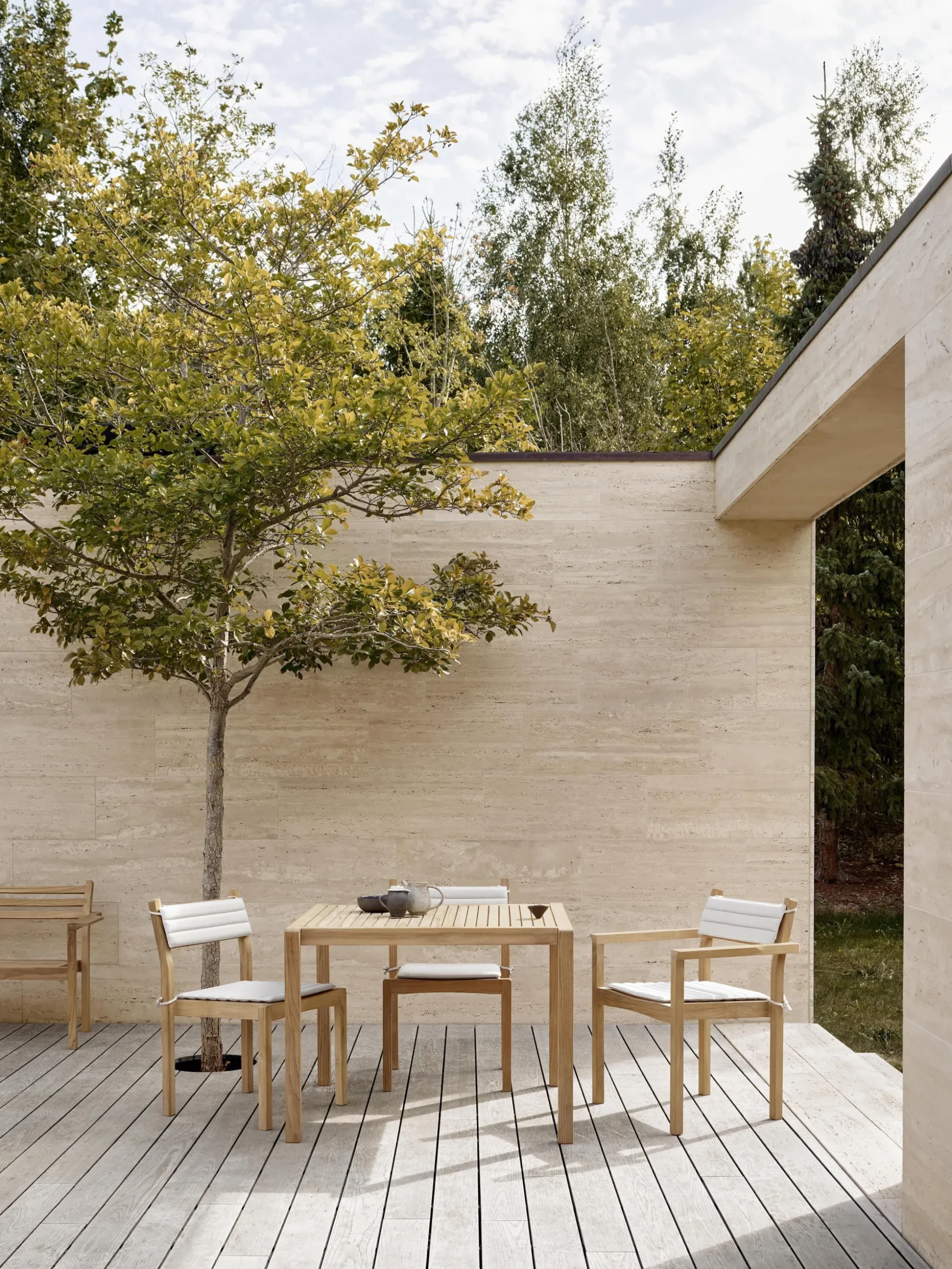 Tavolo da giardino in legno di teak AH901, 100 x 99 cm