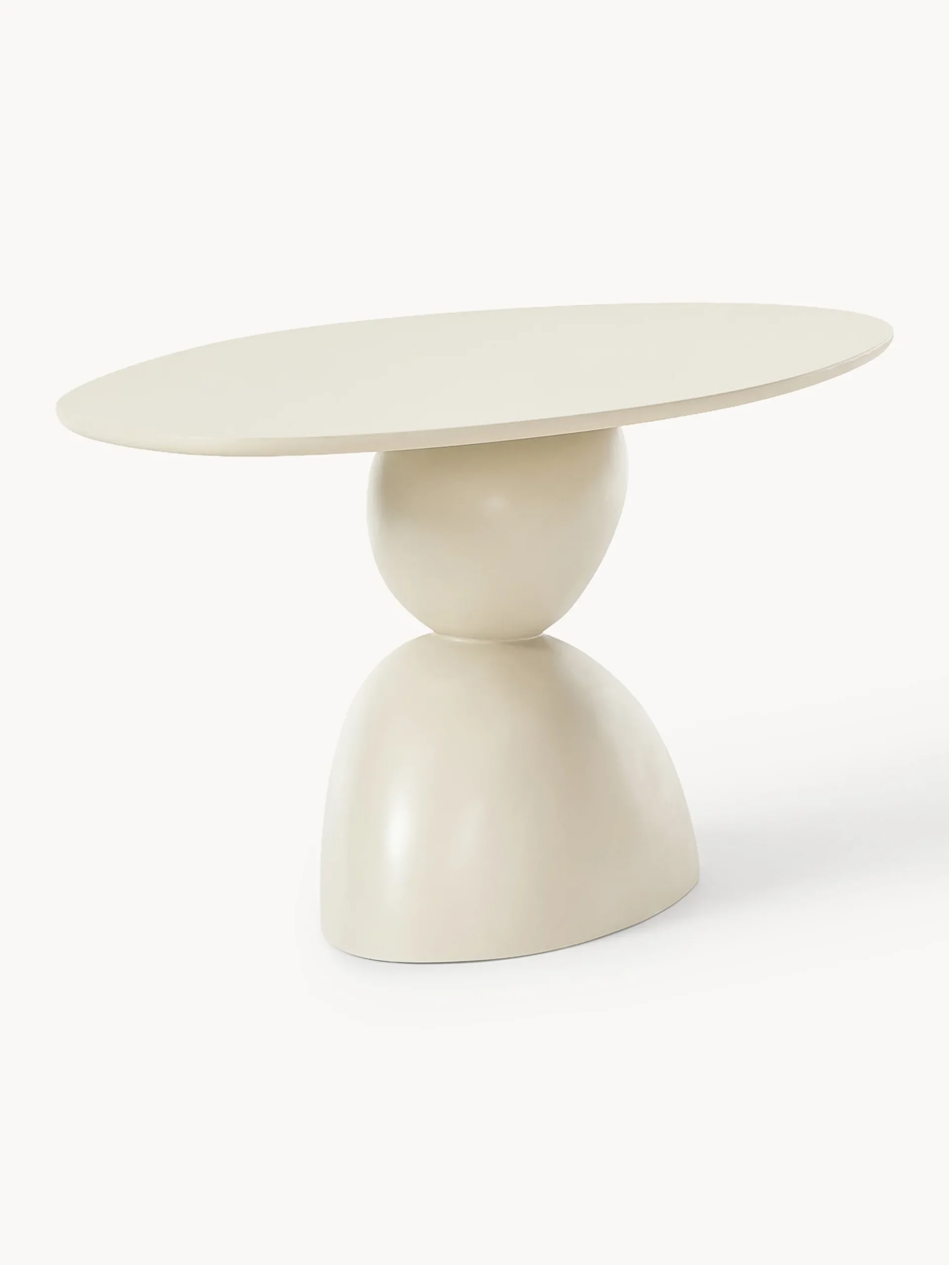 Tavolo ovale beige Sahra, 180 x 90 cm