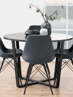 Tavolo rotondo con piano effetto marmo Amble, Ø 110 cm