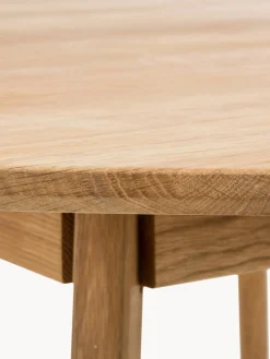 Tavolo rotondo in legno di quercia bianco lavato Yumi Ø115 cm