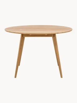 Tavolo rotondo in legno di quercia bianco lavato Yumi Ø115 cm