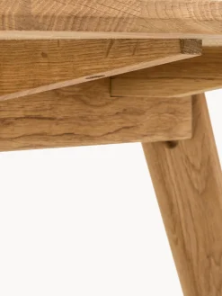 Tavolo rotondo in legno di quercia bianco lavato Yumi Ø115 cm