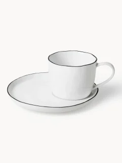 Tazza e piattino in porcellana fatti a mano Salt