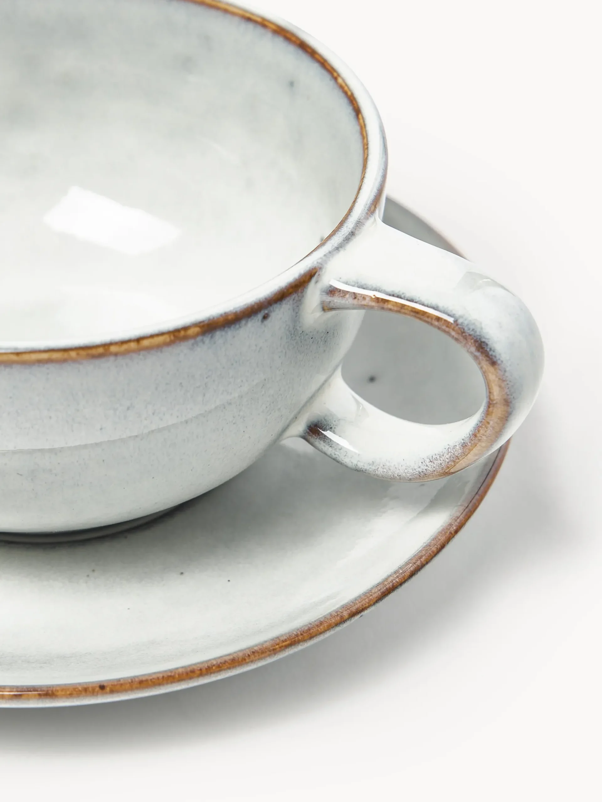 Tazza fatta a mano con piattino Nordic Sand