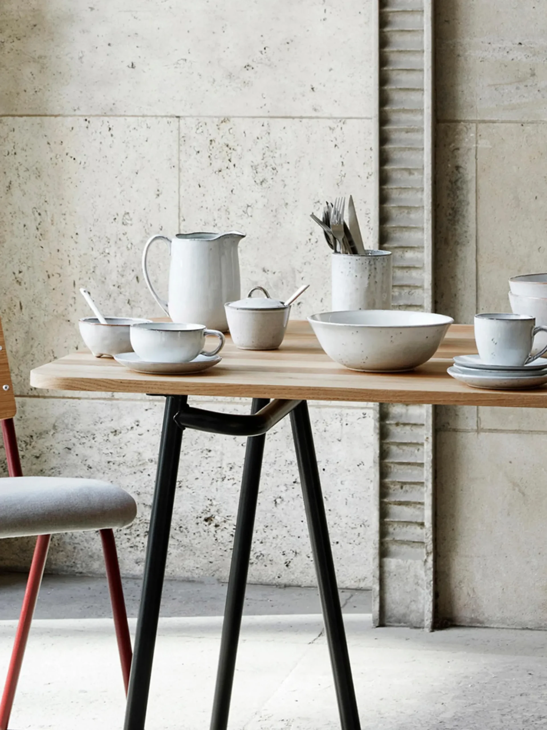 Tazza fatta a mano con piattino Nordic Sand