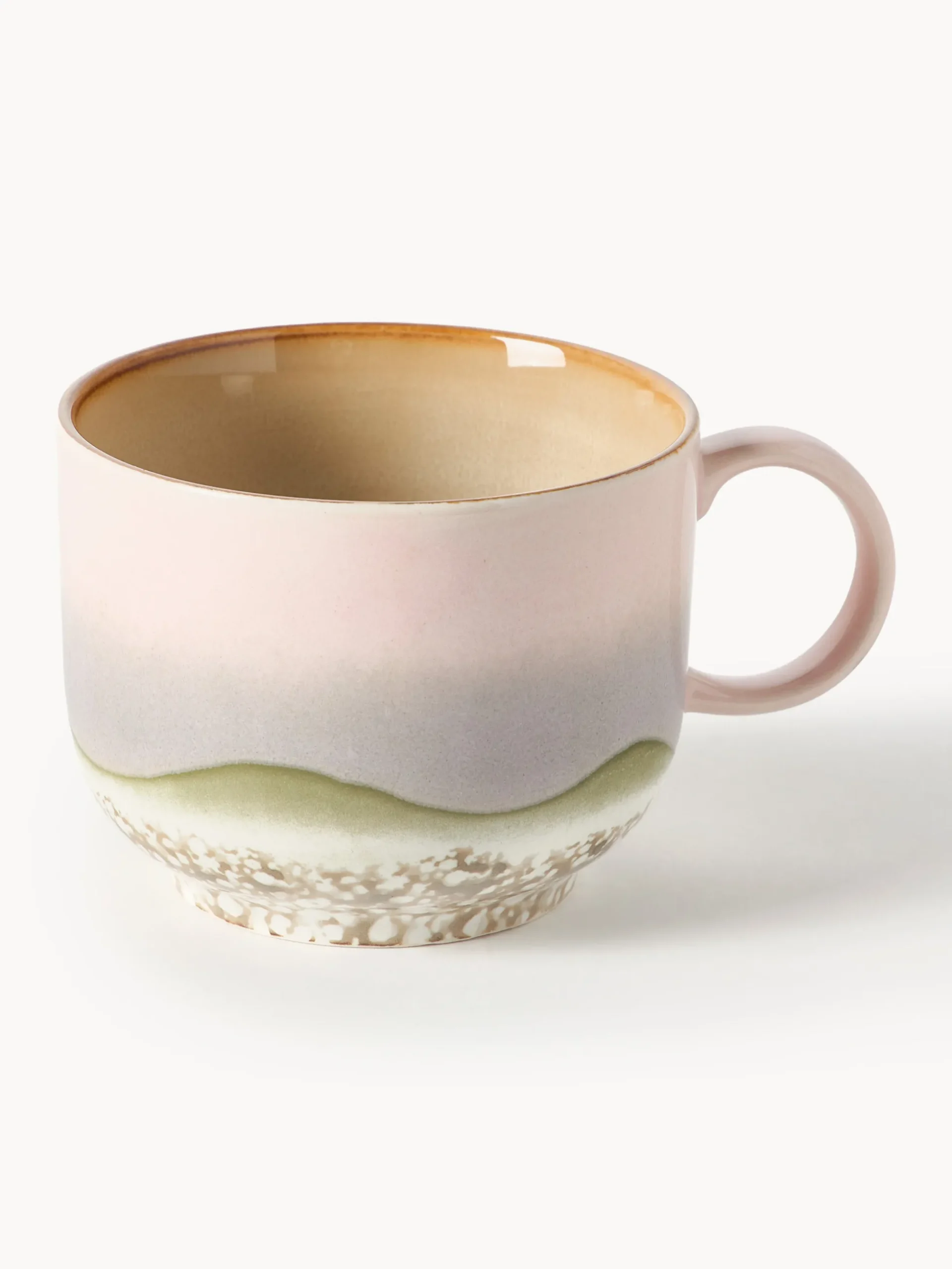 Tazza fatta a mano con smalto reattivo 70's