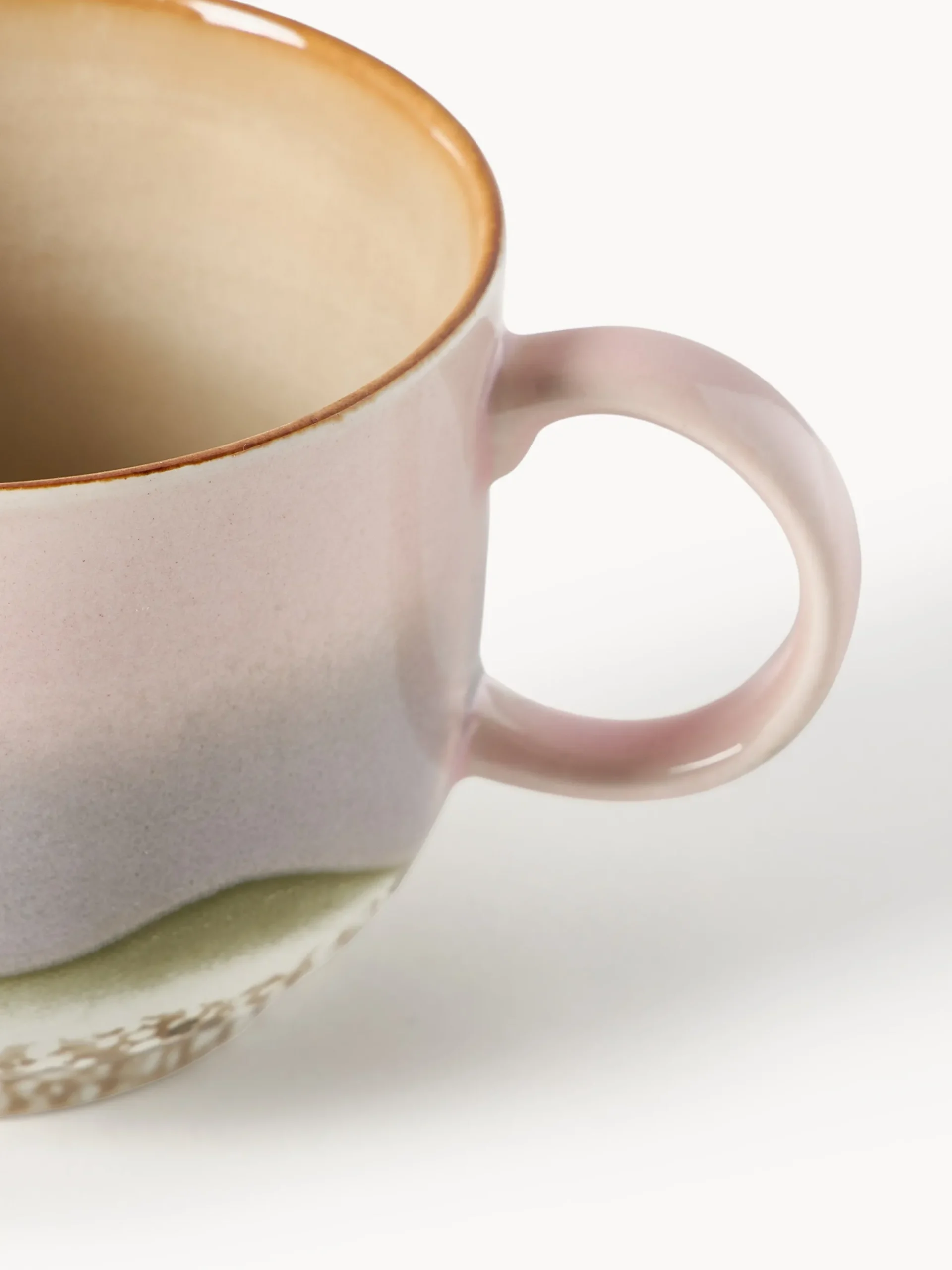 Tazza fatta a mano con smalto reattivo 70's