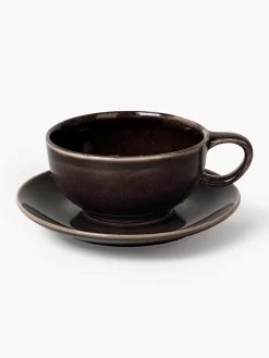 Tazza con piattino fatti a mano Nordic Coal