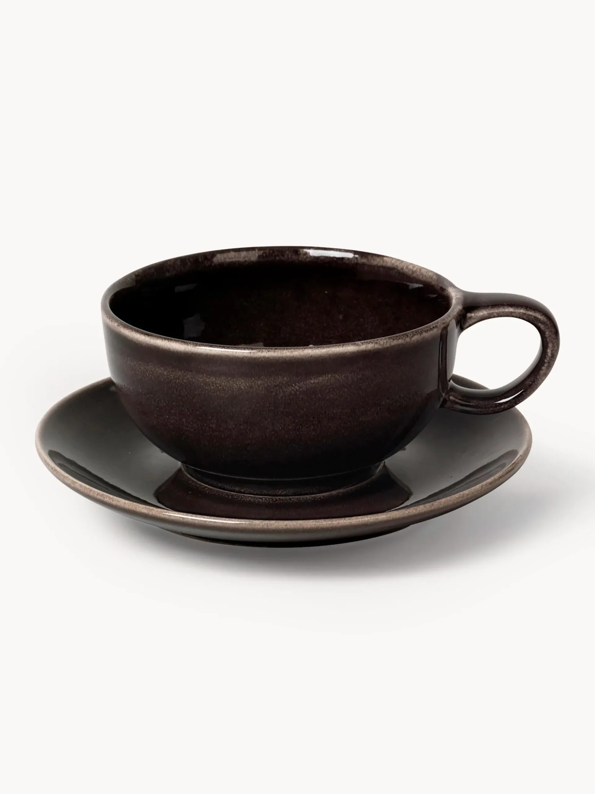 Tazza con piattino fatti a mano Nordic Coal