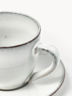 Tazza da caffè fatta a mano con piattino Nordic Sand