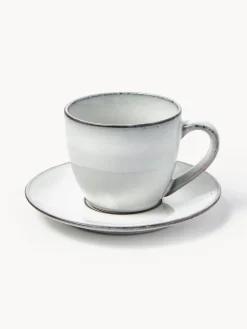Tazza da caffè fatta a mano con piattino Nordic Sand