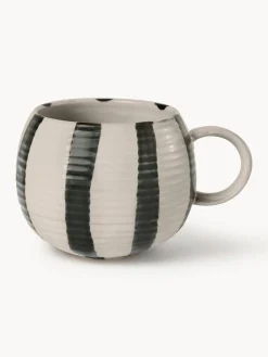 Tazza XL fatta a mano in gres con strisce Serina