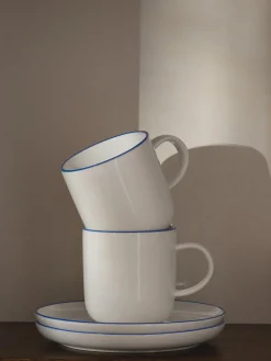 Tazze da caffè con piattino in porcellana Facile 2 pz