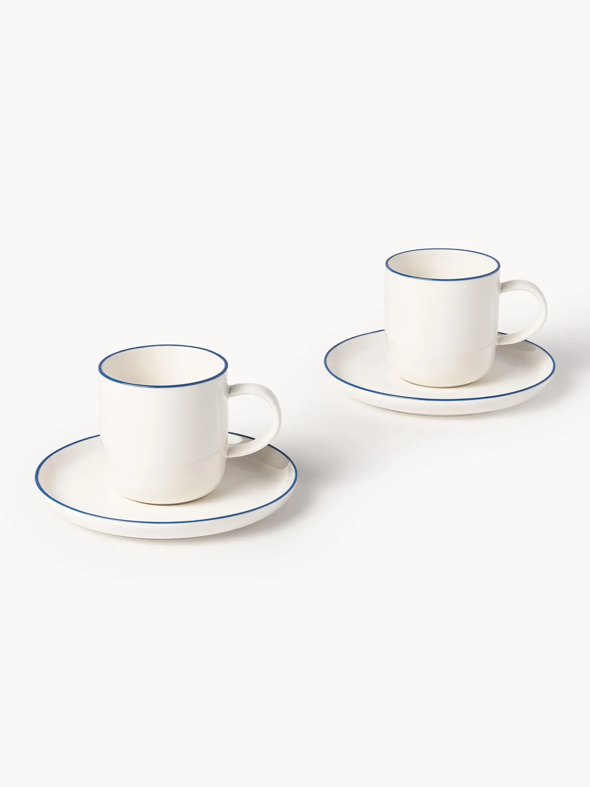 Tazze da caffè con piattino in porcellana Facile 2 pz