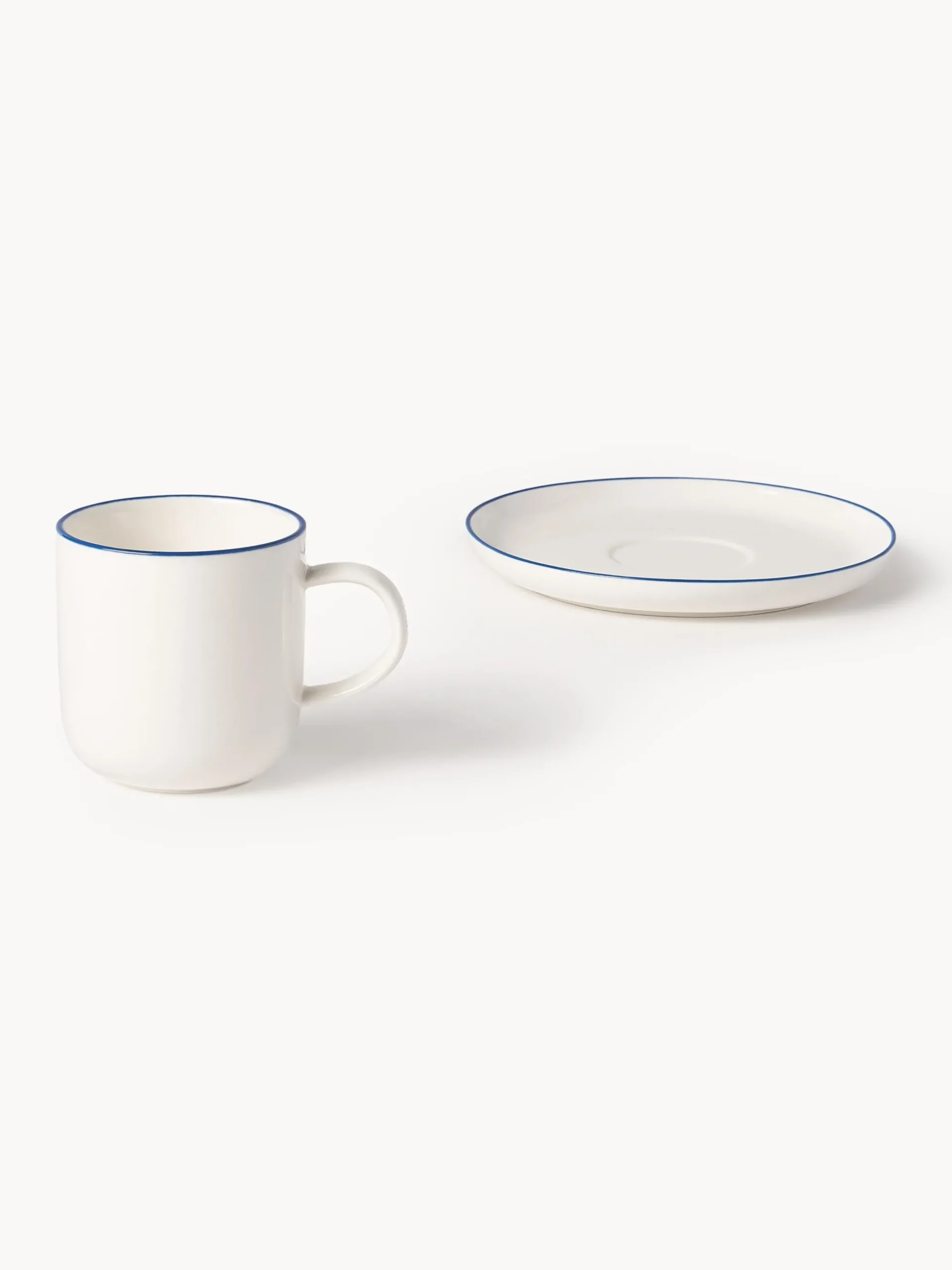 Tazze da caffè con piattino in porcellana Facile 2 pz