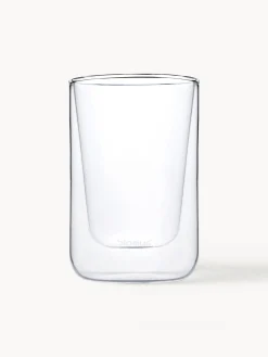 Tazze caffè in vetro a doppia parete Nero 2 pz