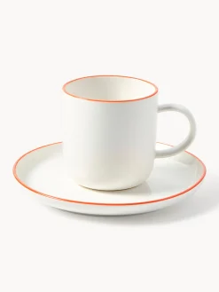 Tazze da caffè con piattino in porcellana Facile 2 pz
