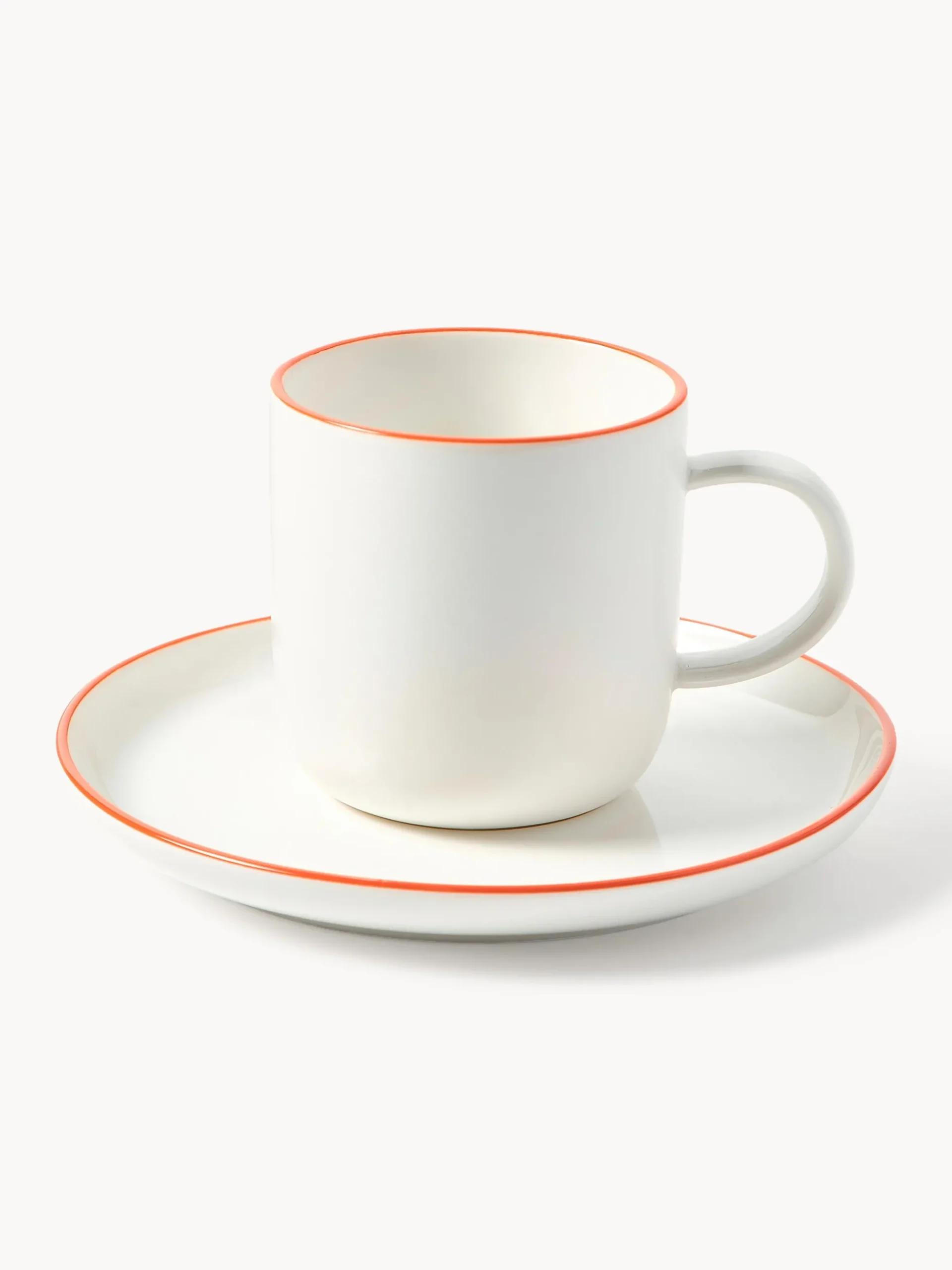 Tazze da caffè con piattino in porcellana Facile 2 pz