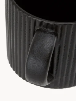 Tazze opache con struttura rigata Neri 2 pz