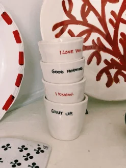 Tazzina da caffè dipinta a mano Good Morning