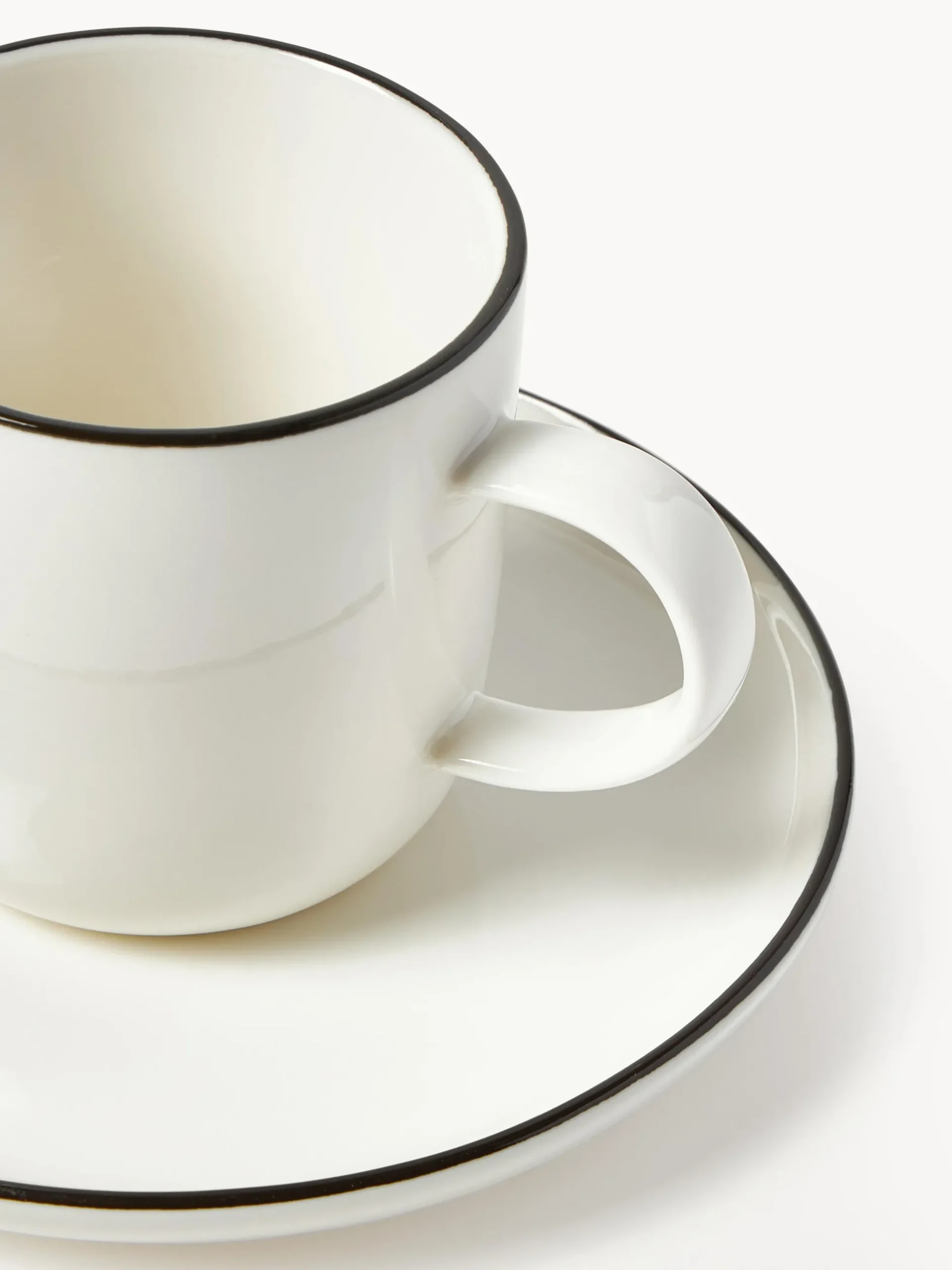 Tazzine da caffè con piattino in porcellana Facile 2 pz