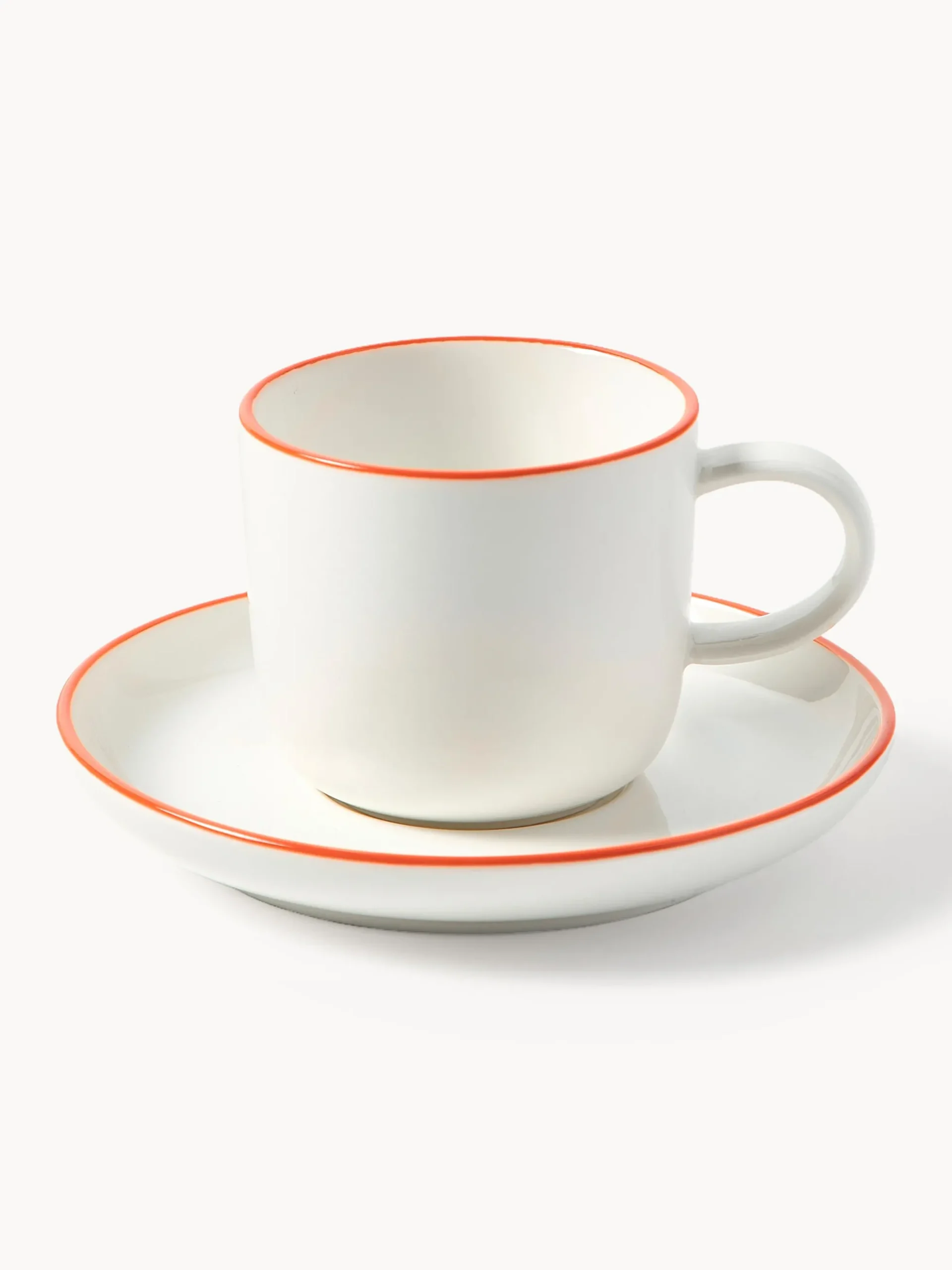 Tazzine da caffè con piattino in porcellana Facile 2 pz