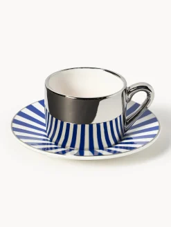 Tazzine da caffè fatte a mano con piattino Aunty, set da 4