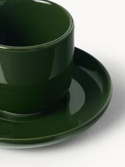 Tazzine da caffè in porcellana con piattino Nessa 4 pz