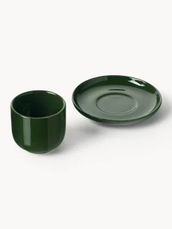 Tazzine da caffè in porcellana con piattino Nessa 4 pz