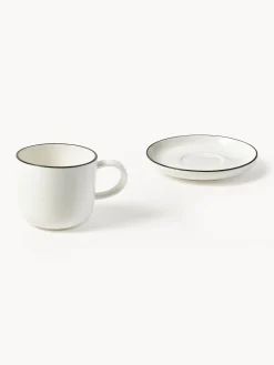 Tazzine da espresso con piattino in porcellana Facile 2 pz
