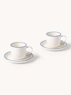 Tazzine da espresso con piattino in porcellana Facile 2 pz