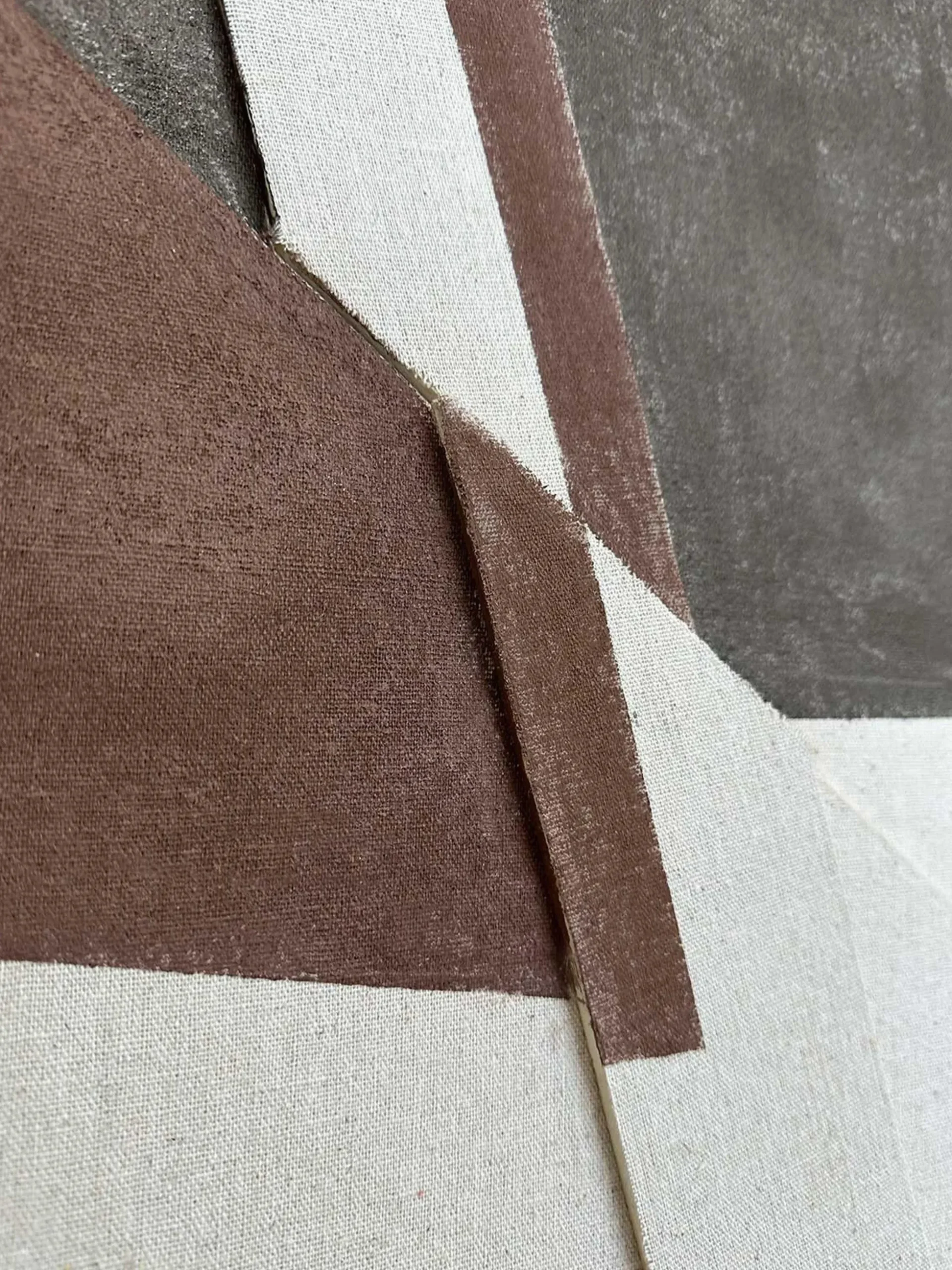 Tela dipinta a mano con cornice Brown Shapes