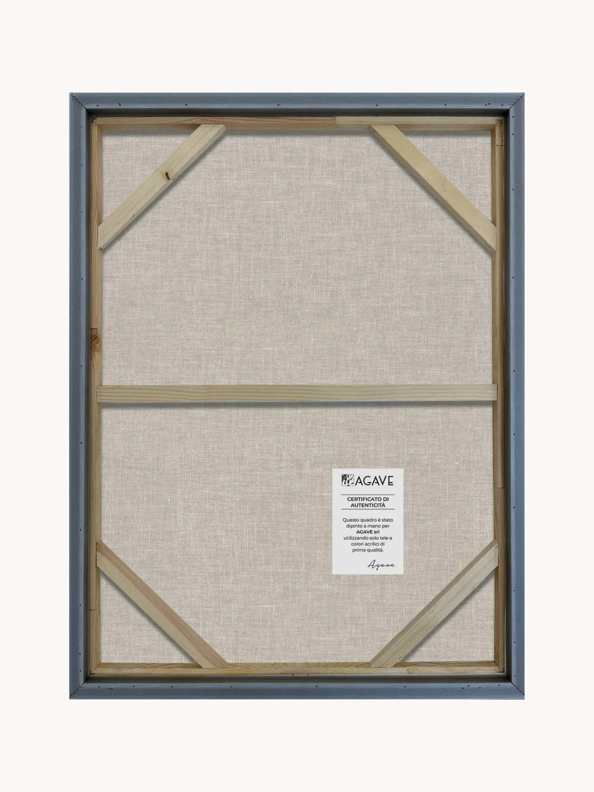 Tela dipinta a mano con cornice Brown Shapes