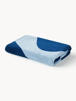 Telo mare in velluto con motivo ondulato Pia
