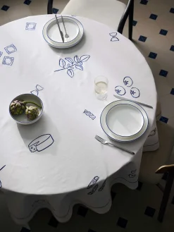 Tovaglia rotonda ricamata Tutti