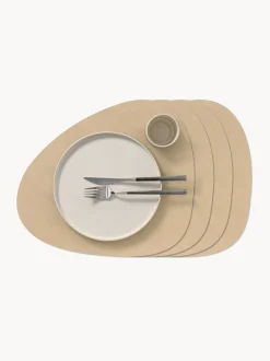 Tovaglietta americana dalla forma asimmetrica in pelle Curve 4 pz